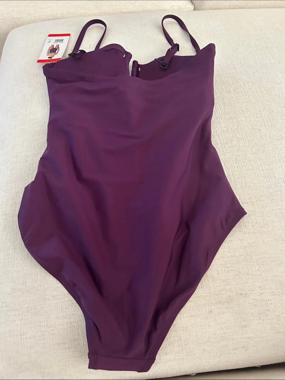 DKNY Women's One-Piece Removeable Cups Swimsuit, Purple, Size Medium, NWT - Picture 4 of 9